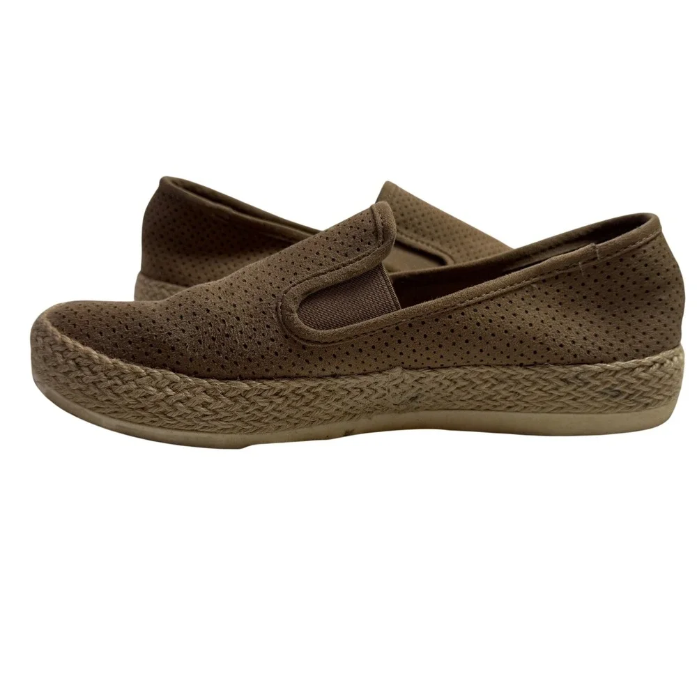 Esprit Nadeen Womens 8M Brown Perforated Espadrille‎ Slip On Sneakers